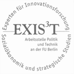 Rundes Logo der Arbeitsstelle Politik und Technik (graue Schrift auf weißem Hintergrund)