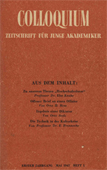Titelseite der ersten Ausgabe des Colloquiums