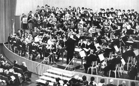 Schwarz-Weiß-Foto: Konzert des Collegium Musicum