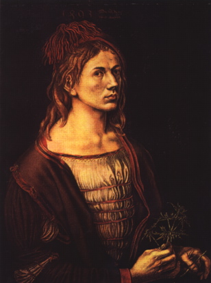 Dürer, Selbstbildnis mit Stranddistel