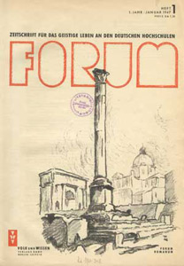 Titelseite der ersten Ausgabe des Periodikums Forum