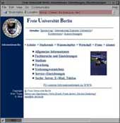 Bildschirmfoto: Die Webseite der FU 1998