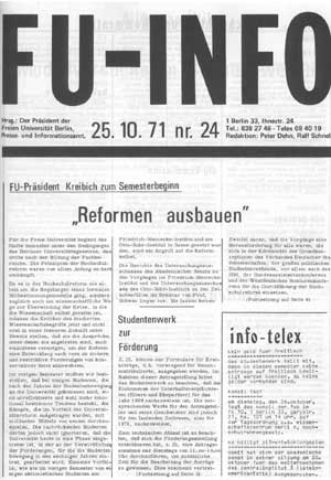 Titelseite: FU-Info 24/1971