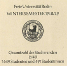 Studentenzahlen im Wintersemester 1948/49